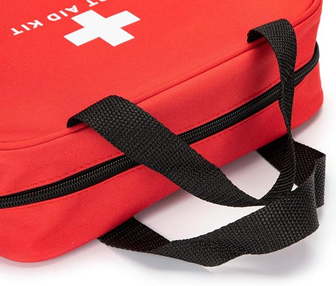 Red First Aid Bag Empty Travel Rescue Pouch First Responder Storage Compact Survival Medicine Bag for Car Home Office Kitchen Sport Outdoors