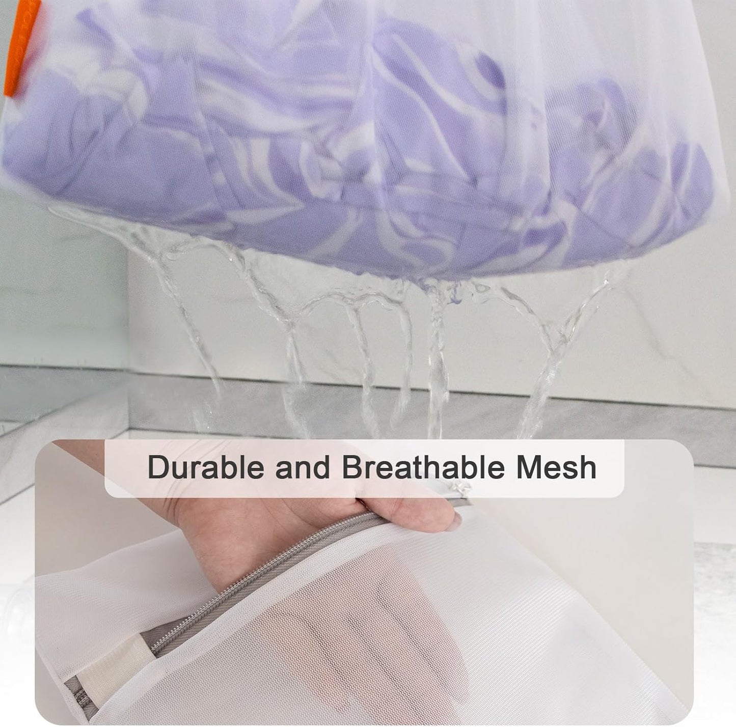 Polecasa 3Pcs 12 x 16 Inches Extra Durable Fine Mesh Laundry Bags with Sturdy Zipper for Delicates, Protect Clothes in Washing Machine, Laundry Room Essentials for College, Dorm (3 Medium)