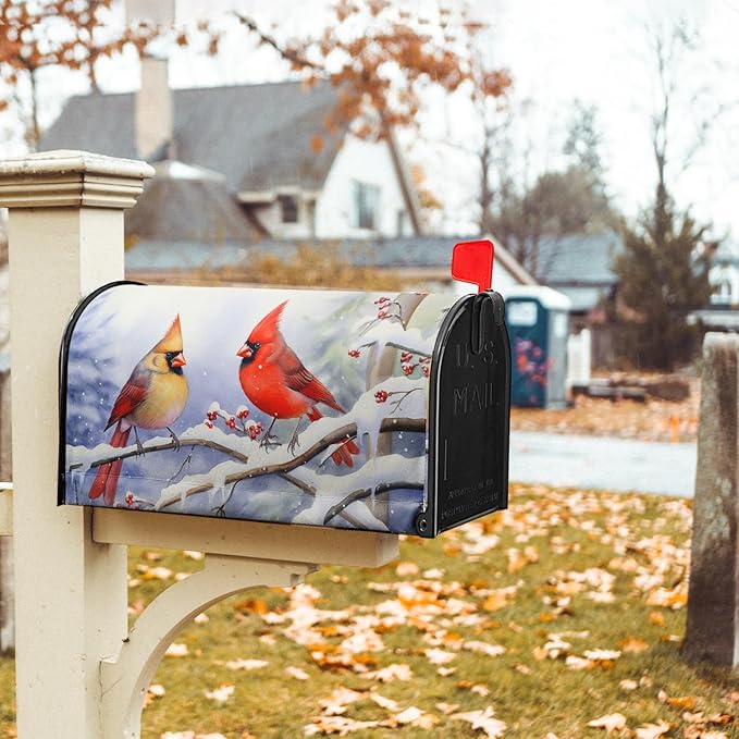 Winter Mailbox Covers - Magnetic, Waterproof, Dust-Proof, Holiday Letter Box Cover, 21x18 in for Garden & Home