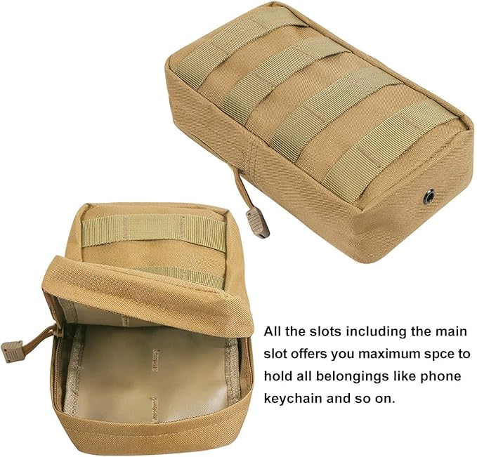 Gogoku 3 Pack Molle Pouch Combo Water Bottle Pouch Holder Tactical Molle Pouches Compact Utility Waist Bag Pack