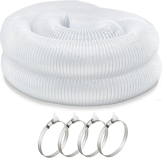 JUYO VONSAN 3 inch Dust Collection Hose 23ft Heavy Duty Flexible PVC Dust Collector Hose With Clamps (PVC, 3IN-23FT)