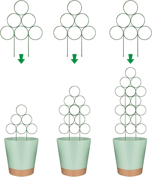 Trellis for Potted Plant Trellis Indoor, Stackable Indoor Trellis for Climbing Plants Support, 3 Pack Small Metal House Plant Trellis for Garden Vines, Flower and Christmas Tree