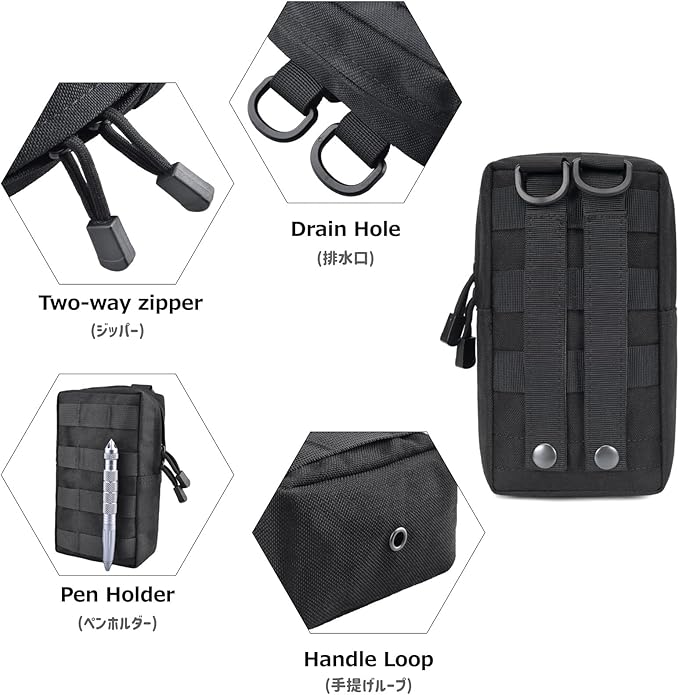 Azarxis Molle Pouches, Tactical Compact EDC Small Utility Pouch Waist Bags Sundries Storage Admin Organize Gear Gadget for Military Backpack