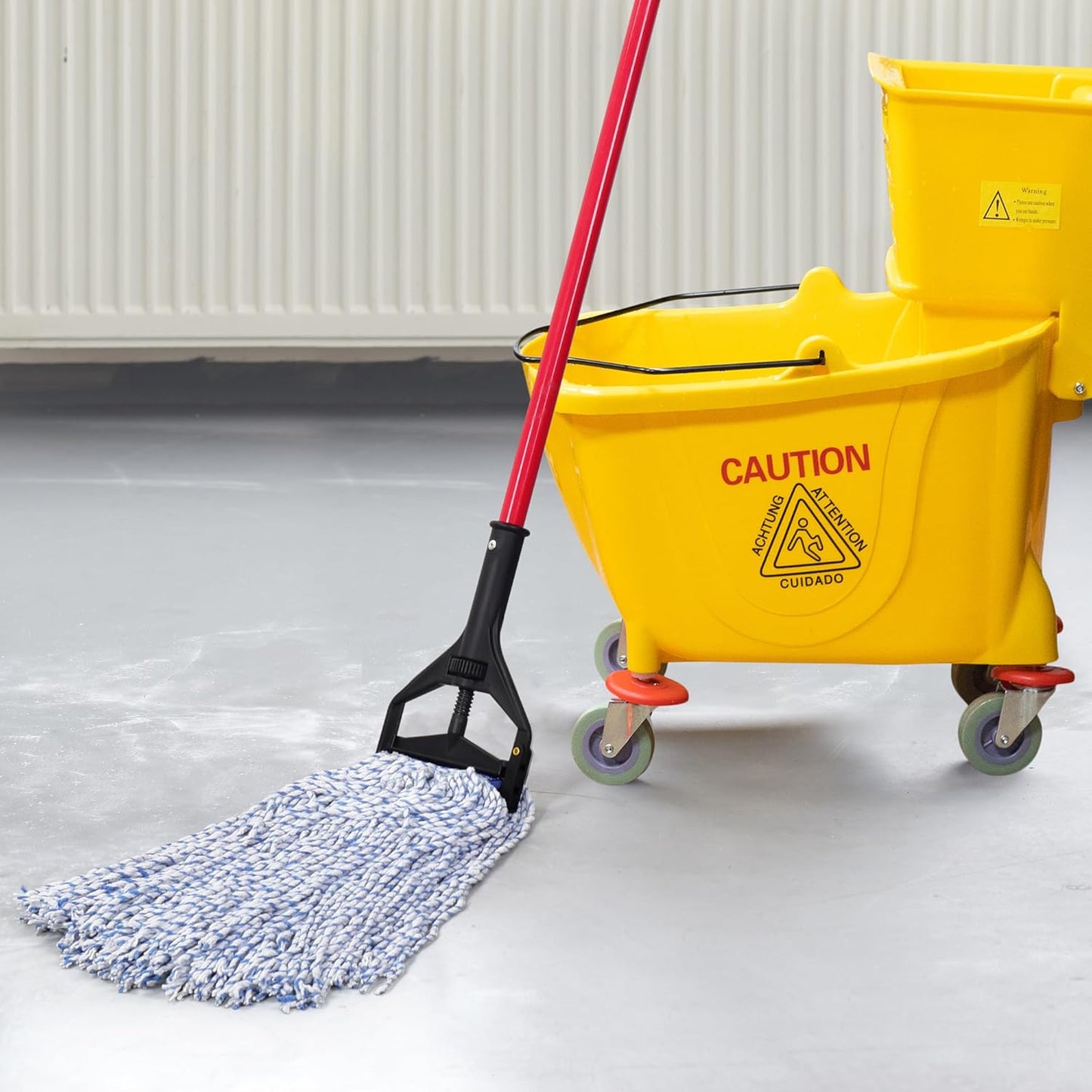 MATTHEW CLEANING Looped-Open Cotton Wet Mop 1.25'' Universal Headband Heavy Duty Commercial Mop Head Replacement for indoor and outdoor Use,Grease Stain Floor Cleaning String Mop Head Refill Pack of 3