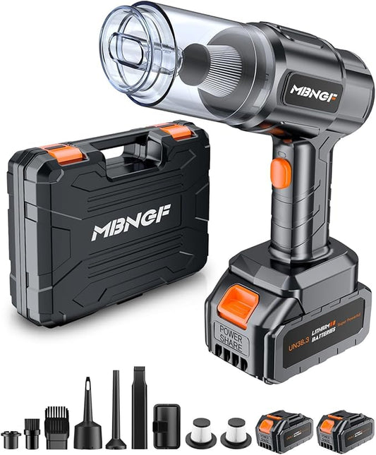 Car Vacuum Portable Cordless,High Power Suction & Blower, Wireless Handheld Vacuum Cleaner for Car, Home, Office, Pet(Shiny Black)