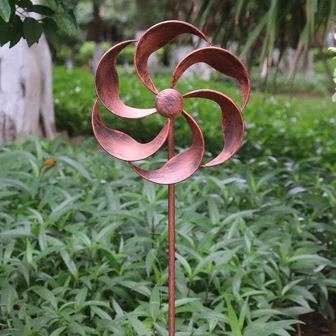 360 Degree Swivel Metal Wind Spinner Single Blade Willow Leaves Classic Outdoor Decor for Garden Patio Lawn Yard 48x10 Inches