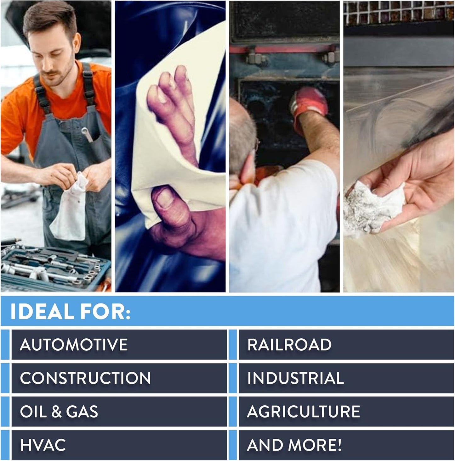 HD Hand & Tool Wipes – Heavy Duty Dual Purpose Cloths for Hands, Tools, & Surface Cleaning – Disposable Waterless Cleaner Towels with Scrubbing Side – 130 Count Tub