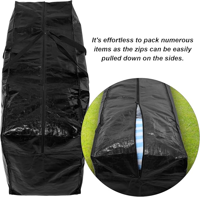 4 Pcs 66 Gallon Large Moving Bags with Zipper and Handles Foldable Storage Duffle Bags Heavy Duty Extra Large Totes for College Dorm Travel Clothes Blankets Bedding Moving (Black)