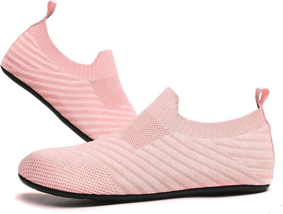 QZKDM Lightweight Slip on Grip Indoor House Slippers Barefoot Non Slip Home Exercise Yoga Shoes for Men Women