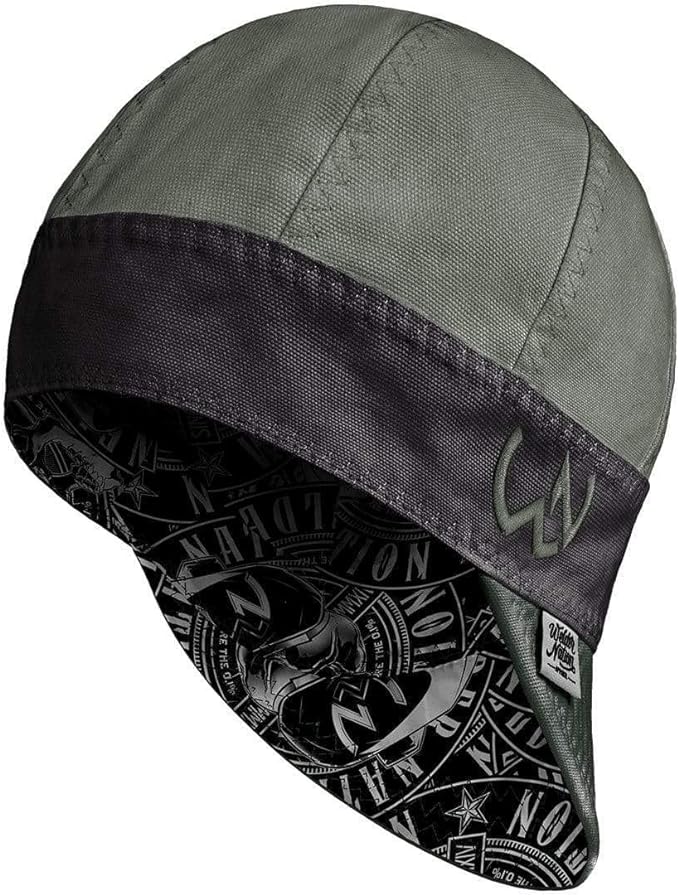 Welder Nation 8 Panel 10 oz Welding Premium Cap 100% Cotton Interior & Duck Canvas Exterior - Protective Durable Heavy-Duty