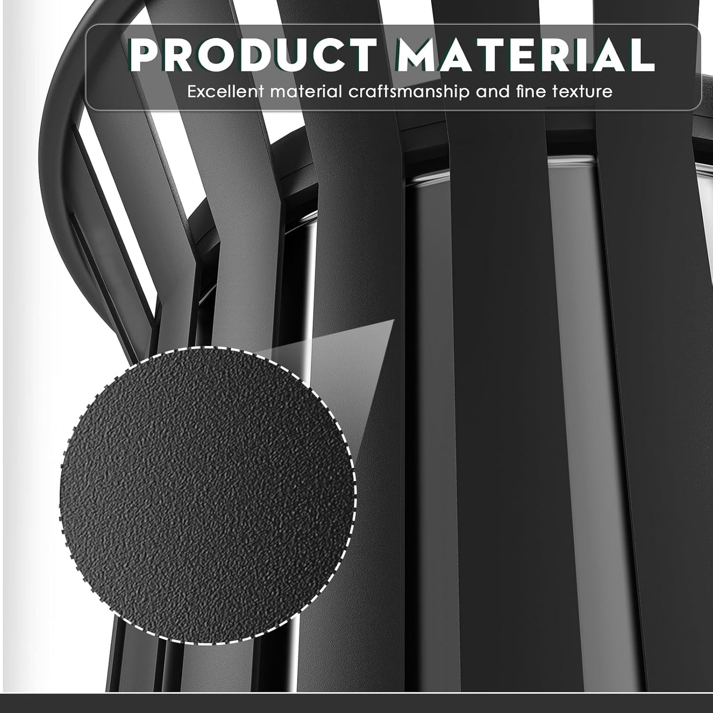 Round Heavy Duty Outdoor Trash Can, Large Metal Slatted Garbage Can for All Weather Resistant, Commercial Garbage Cans, Waste Receptacle in Park, Beach, Patio (Black, Large)