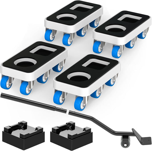 Furniture Dolly with Dual Groove Design: Furniture Sliders with 6 Wheels - for Various Types of Furniture Legs - for Moving Heavy Duty Sofa Bed - Load Capacity Up to 950lb