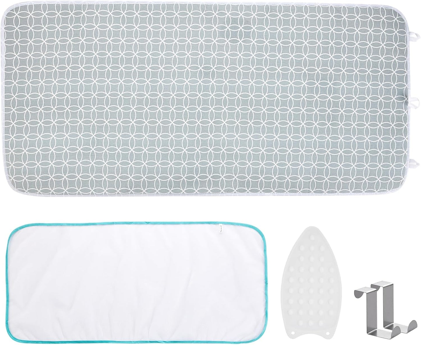 Seiritex Ironing Mat, Portable Ironing Pad 39.4 x 18.9 inch Table Top Iron Board 5 in 1 Travel Iron Blanket for Washer, Dryer, Counter top, Gray