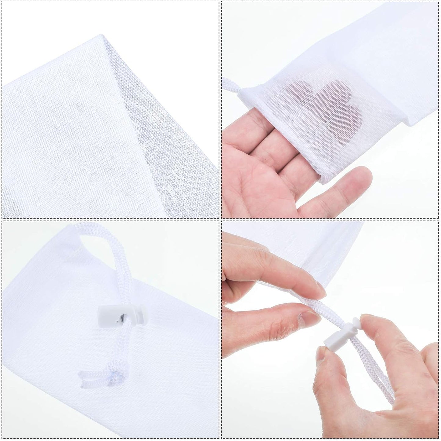 Lint Traps Catcher for Washing Machine Nylon Mesh Lint Traps for Home Laundry Washing Machine Drain Systems Discharge Hoses Filter, 9.4 x 3.1 Inch (12 Pieces)