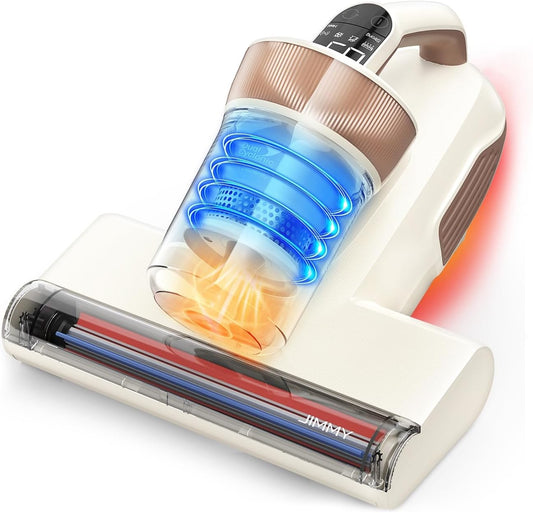 Jimmy Mattress Vacuum Cleaner, Bed Vacuum with UV & Ultrasound, High Heating, Smart Dust Sensor, 15Kpa Powerful Suction, Lightweight, Deep Clean Dust and Pet Hair in One Go(BX6 Lite, Corded)