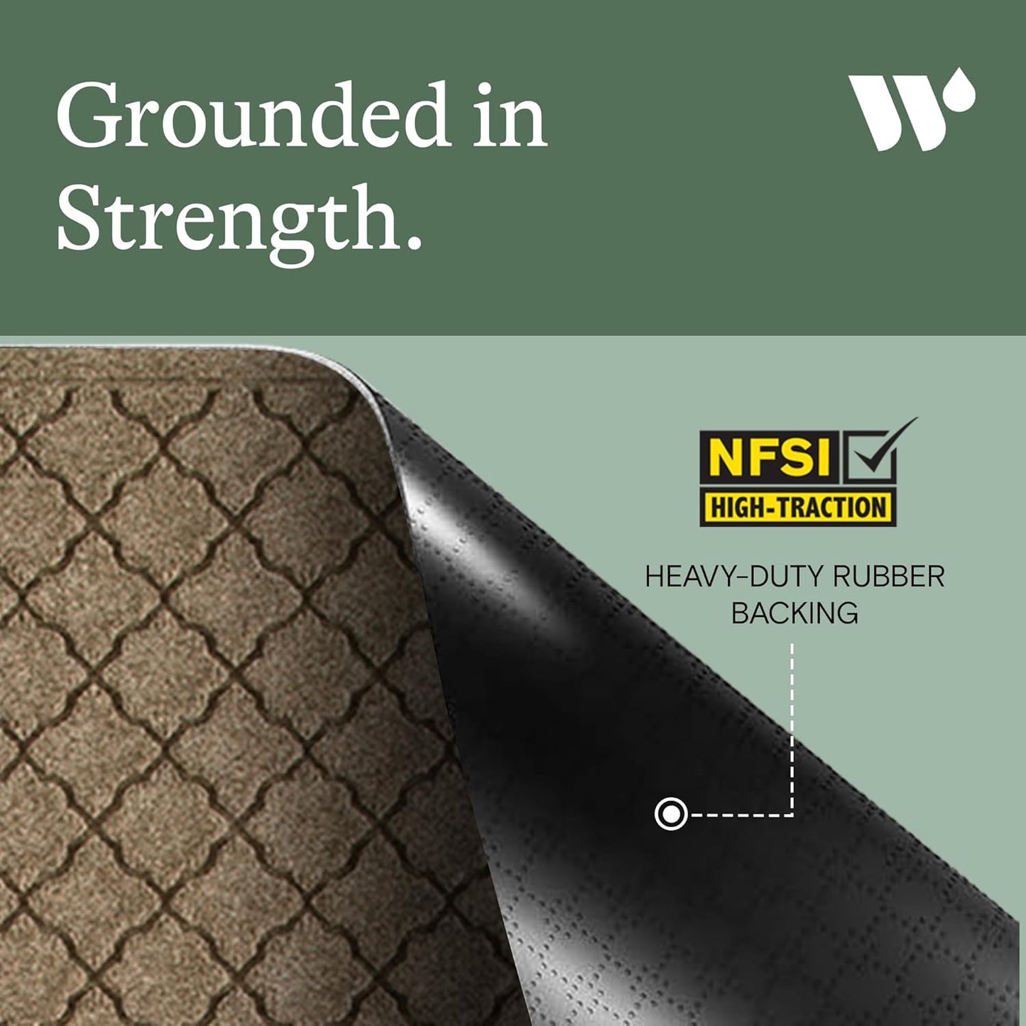 WaterHog Heavy Duty Runner Door Mat, 2' x 5', Made in USA, Durable & Skid-Resistant Entryway Mat, Water-Trapping, Indoor/Outdoor Decorative Floor Covering, Cordova Collection, Khaki/Camel