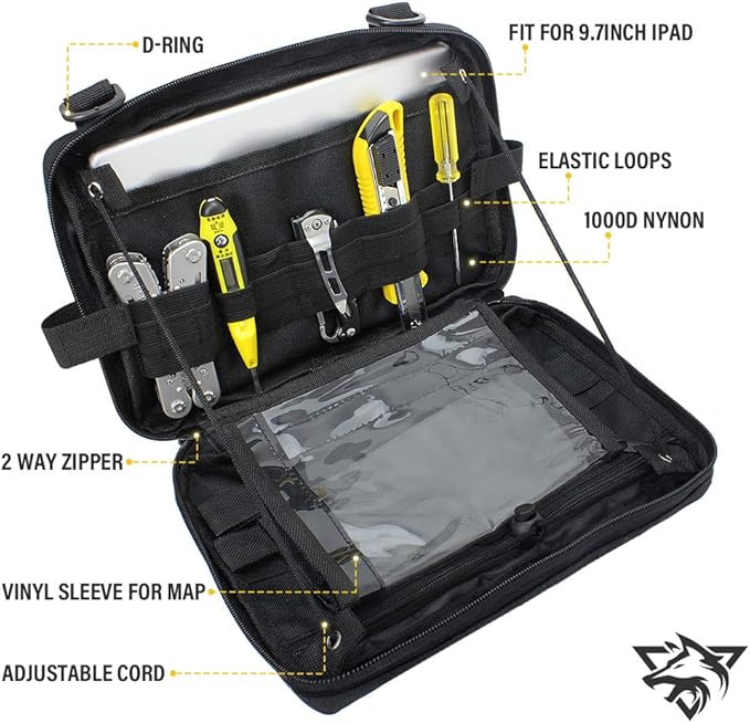 WYNEX Tactical Admin Molle Pouch, Medical EDC EMT Utility Bag Shell Design Attachment Pouches 1000D Nylon Hiking Belt Bags