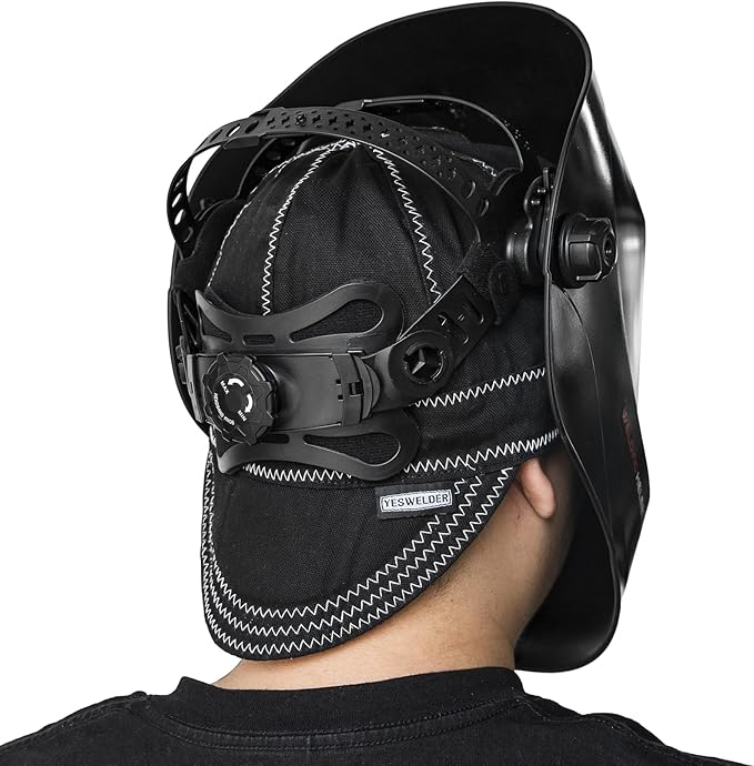 YESWELDER Welding Cap, Black 8", Heat-Resistant Reversible Protective Welders Cap