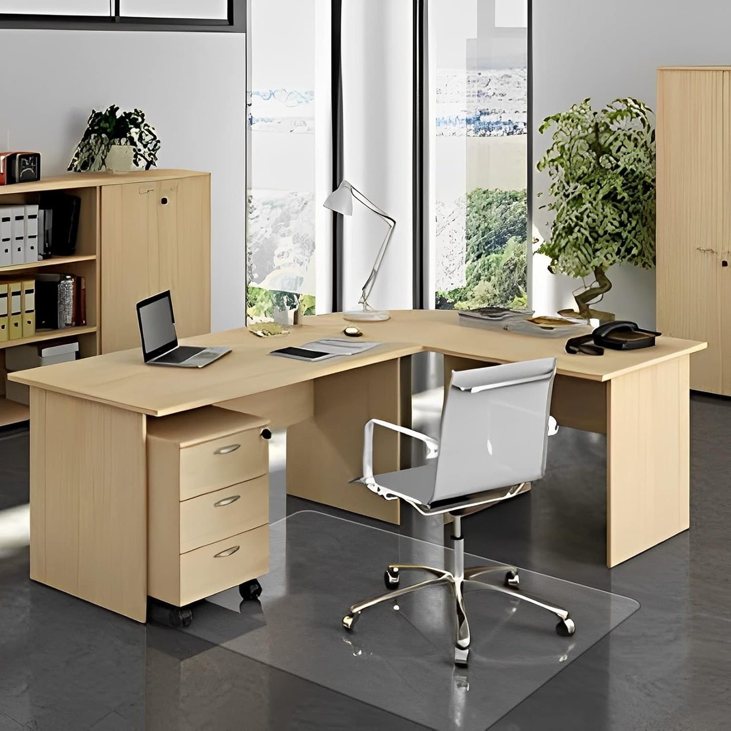 FuturHydro Chair Mat for Hardwood Floor, 46" x 60" Large Clear Office Home Floor Protector Mat, Plastic Rolling Chair Mat for Tile Floor and Gaming Floors (Rectangle)