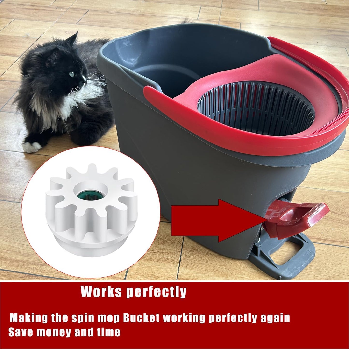 YWSH 6 Pack Spin Mop Bucket Gear Compatible with Ocedar Vilida Easy Mop Pedal Broom Bearing Gears Repair One Way Clutch Bearing Bucket Gear Sprockets Mop Gear for Spin Mop Bucket