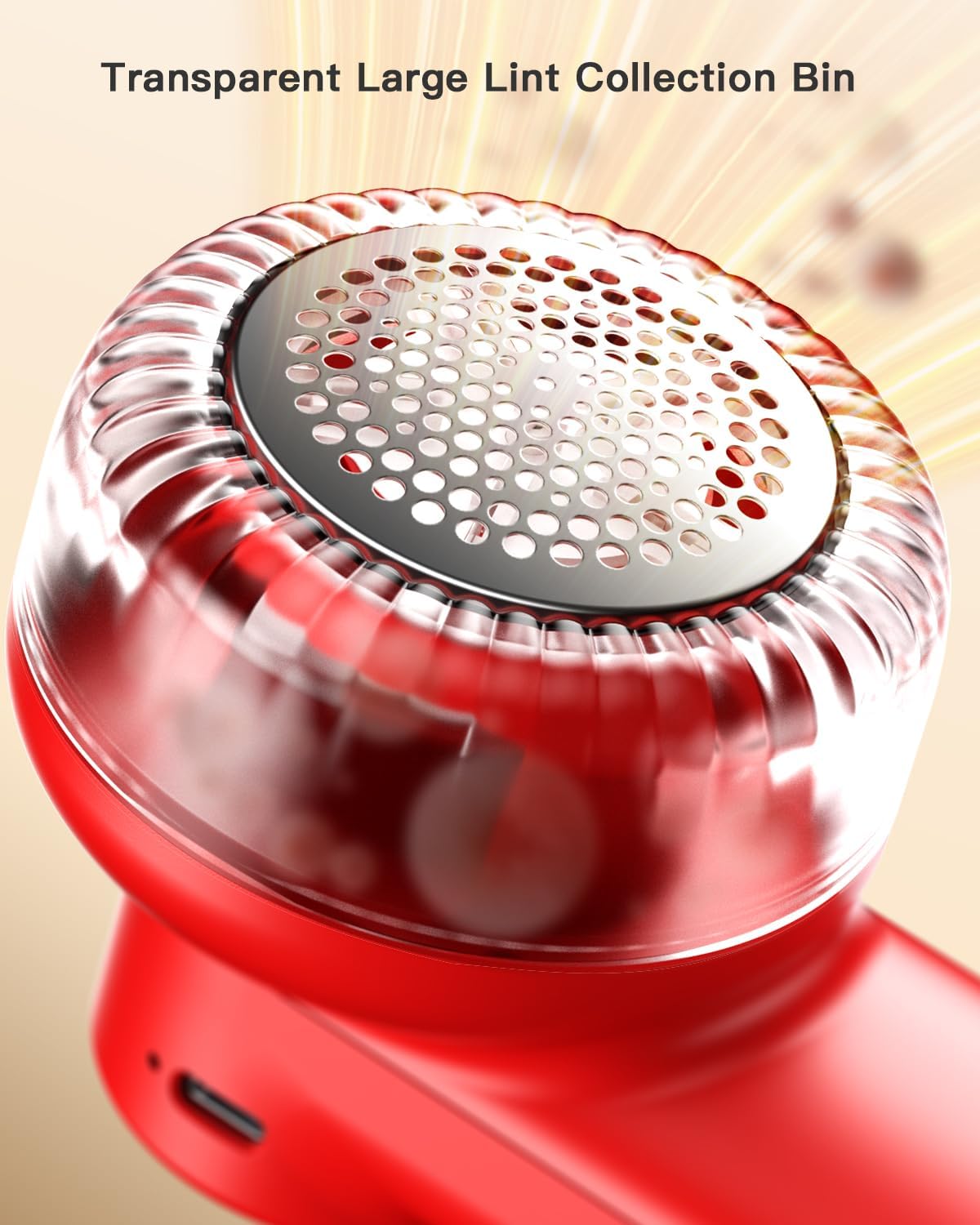 coldSky Rechargeable Fabric Shaver, Lint Shaver with Digital Display, Sweater Shaver with 6-Leaf Blades and Safety Lock, 3-Speeds Defuzzer Remove Fuzz, Pills from Clothes, Furniture, Sofa, Blanket Red