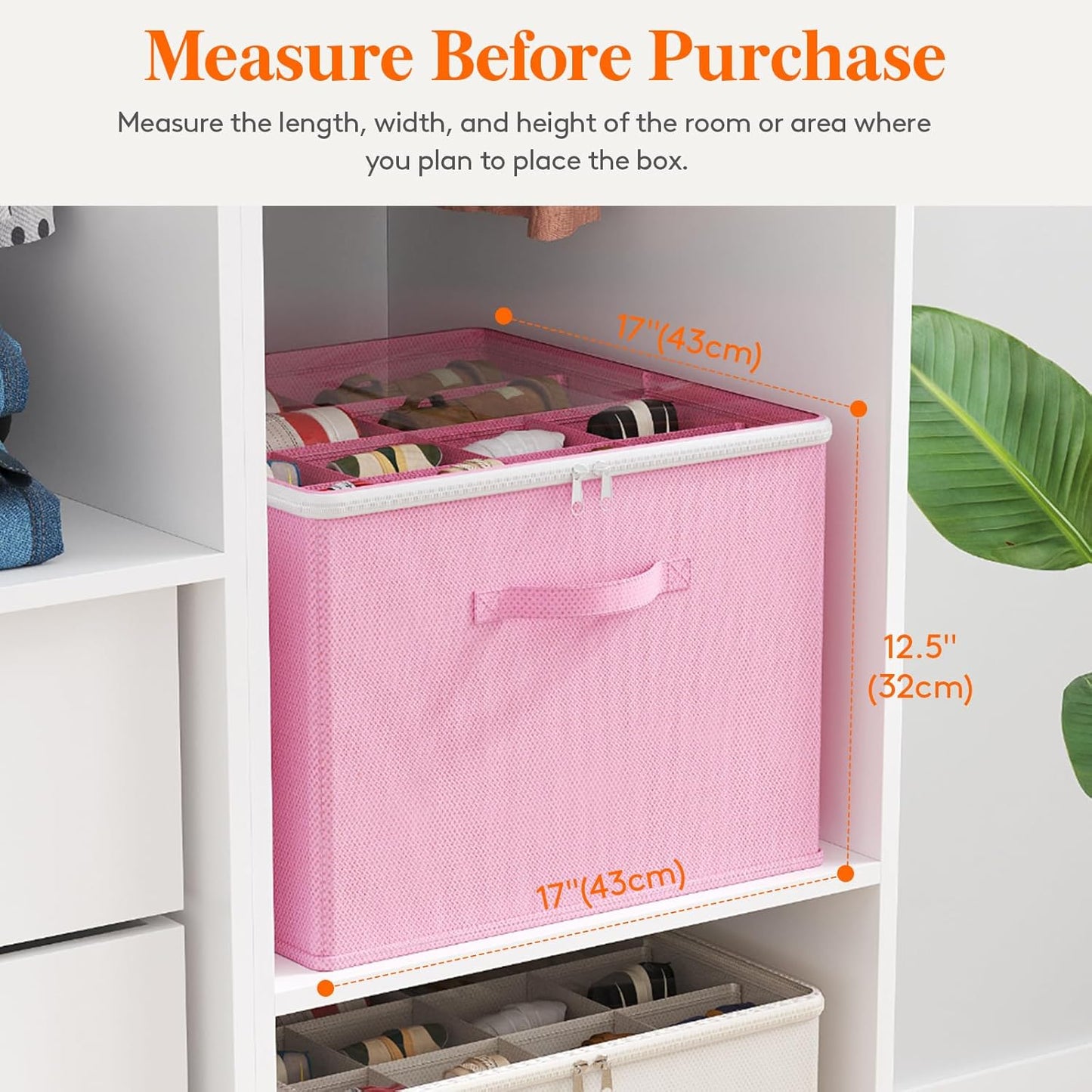 Lifewit Shoe Storage Organizer for Closet Fits 12-16 Pairs, Fabric Large Shoe Box Storage Containers with Clear Cover, Foldable Bins Fit for Boots Heels Sneakers 17"(L) x 17"(W) x 12.5"(H) 2 Pack Pink