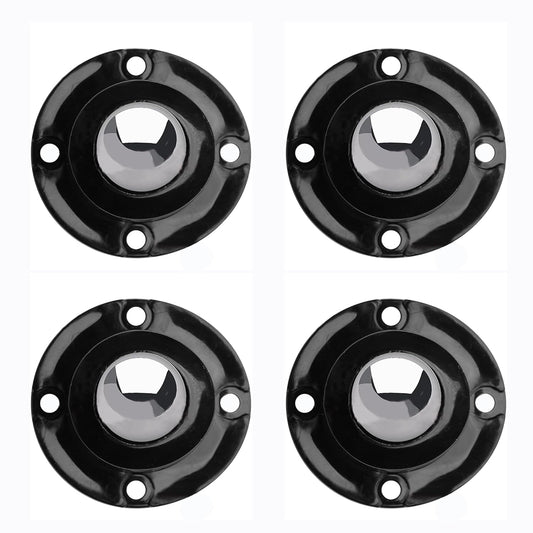 PlusRoc 4 Pack Anti-Rust Wheels Stainless Steel Self Adhesive Caster Wheels for Kitchen Appliance Rollers Sliders Mop Bucket, Load Capacity 28LBS Per Wheel for Furniture