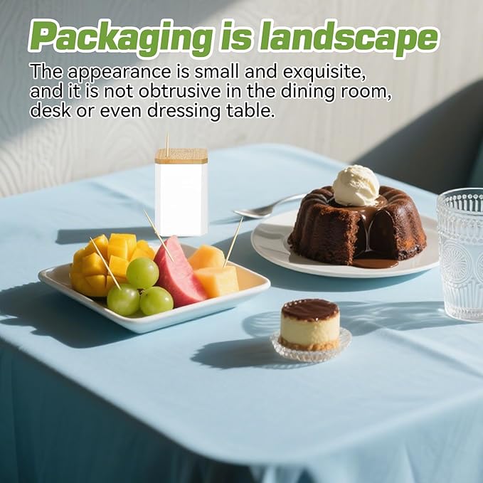 HOPELF Toothpick Holders 2 Pack with 4800 Picks,Round Toothpicks Double-Side Point for Teeth,Food Pick,Appetizers,Cocktails Fruits,Olive&DIY Craft.