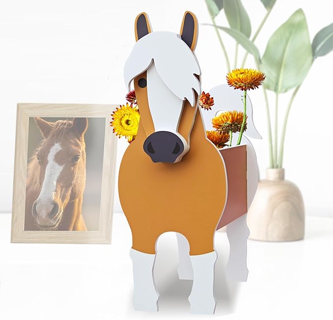 Horse Planter, Pet Shape Garden Pots Plant Pots for Indoor/Outdoor Gardens Decoration, Cute, Surprise Gifts/Souvenirs for Pet Lovers