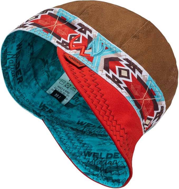 Welder Nation 8 Panel 10 oz Welding Premium Cap 100% Cotton Interior & Duck Canvas Exterior - Protective Durable Heavy-Duty