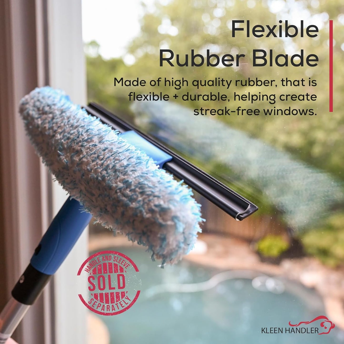 Kleen Handler Bulk Pack of 100 Professional 14” Window Washing Squeegee Blades, Replacement Blades for Squeegee Cleaning Tool, Squeegee Combo Blade Replacement (Bulk Case Pack of 100 Squeegee Blades)