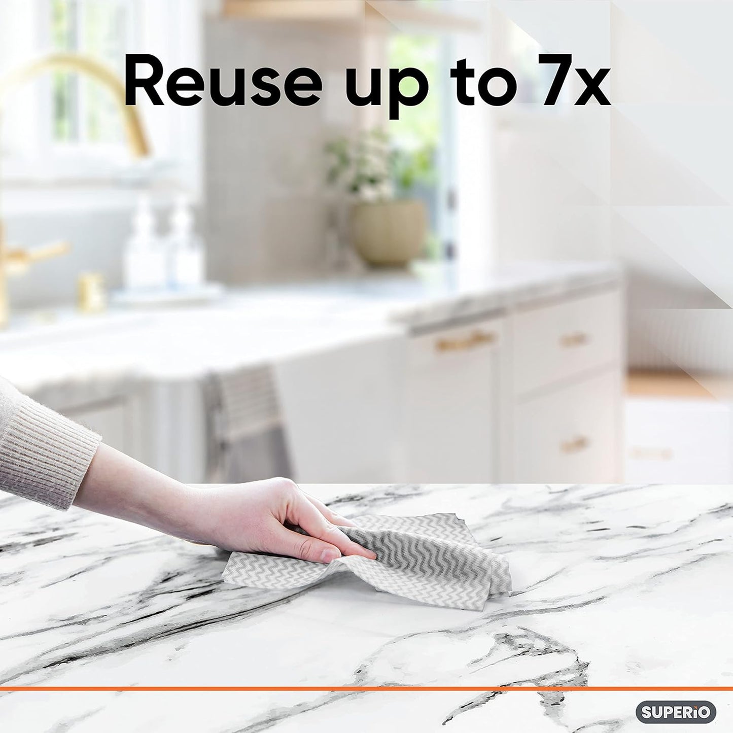 Superio Handy Wipes For Kitchen Multi-Purpose Heavy-Duty Reusable Cleaning cloth for house, Bathroom, and office. Disposable Dish Towel (15 Grey)