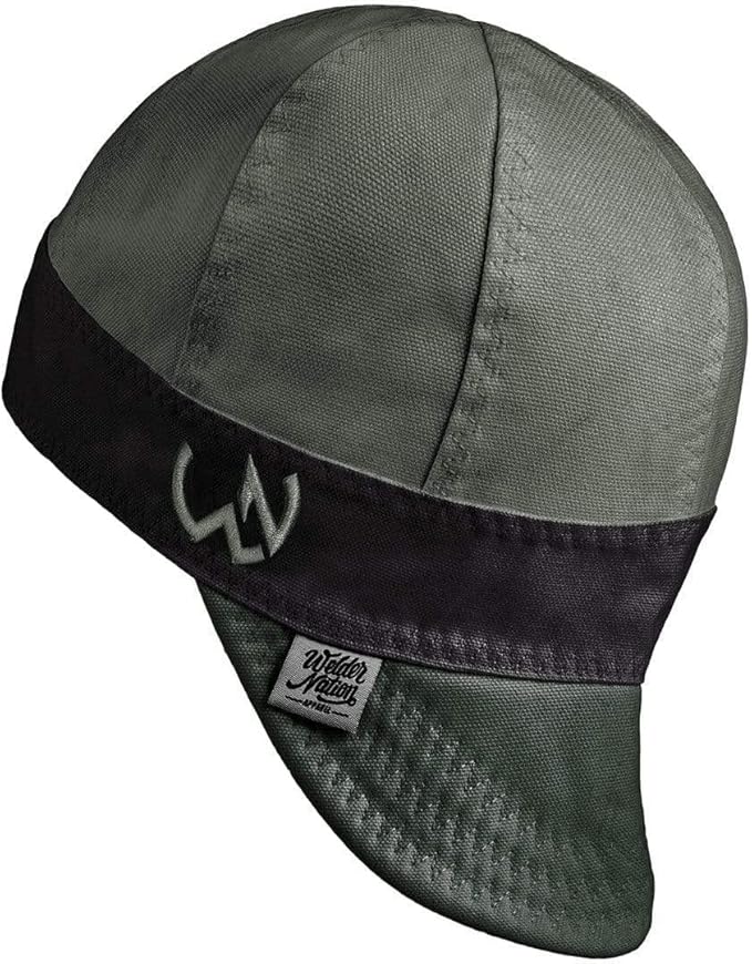 Welder Nation 8 Panel 10 oz Welding Premium Cap 100% Cotton Interior & Duck Canvas Exterior - Protective Durable Heavy-Duty