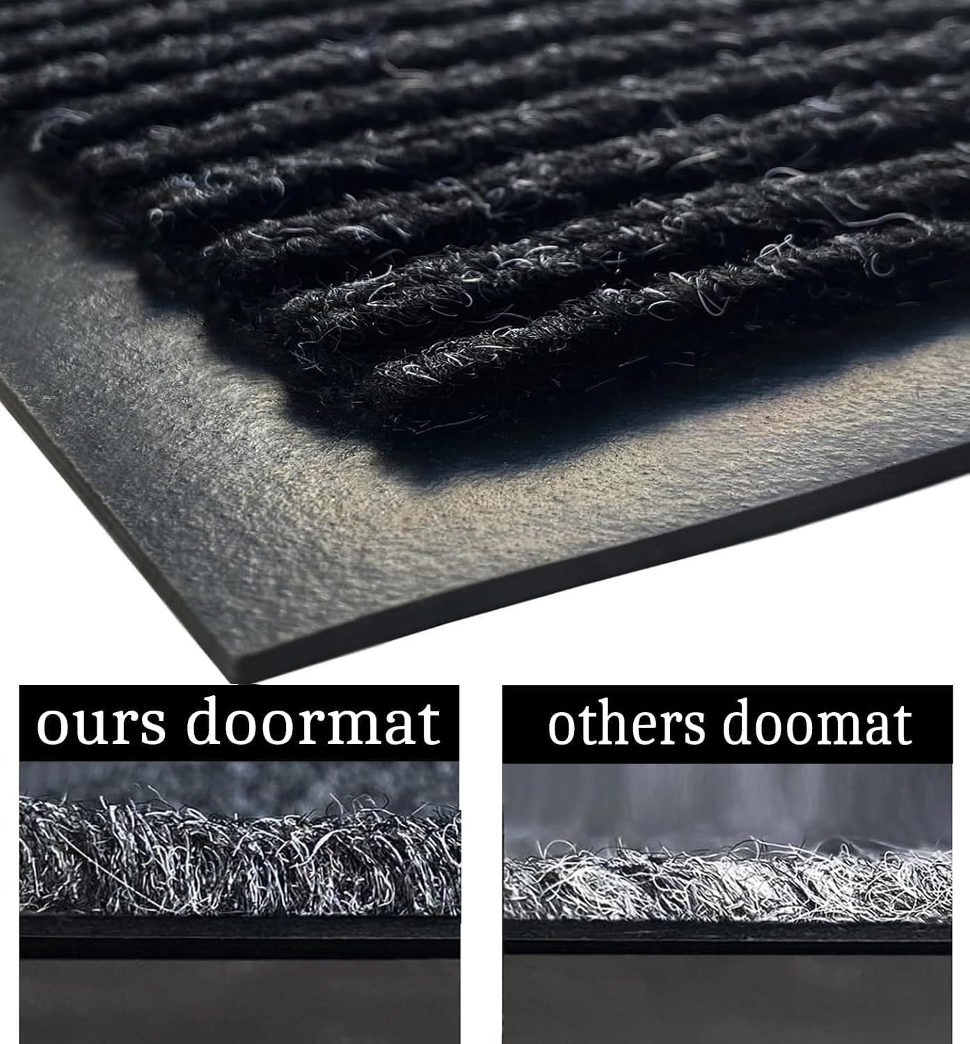 SRDDQLC Door Floor Mat Commercial Grade Large Size Heavy Duty Tough Entry Collection Slip Skid Entrance Mat with Rubber Backing Low Profile and Easy to Clean Indoor Outdoor Rug,4FTx8FT,Black