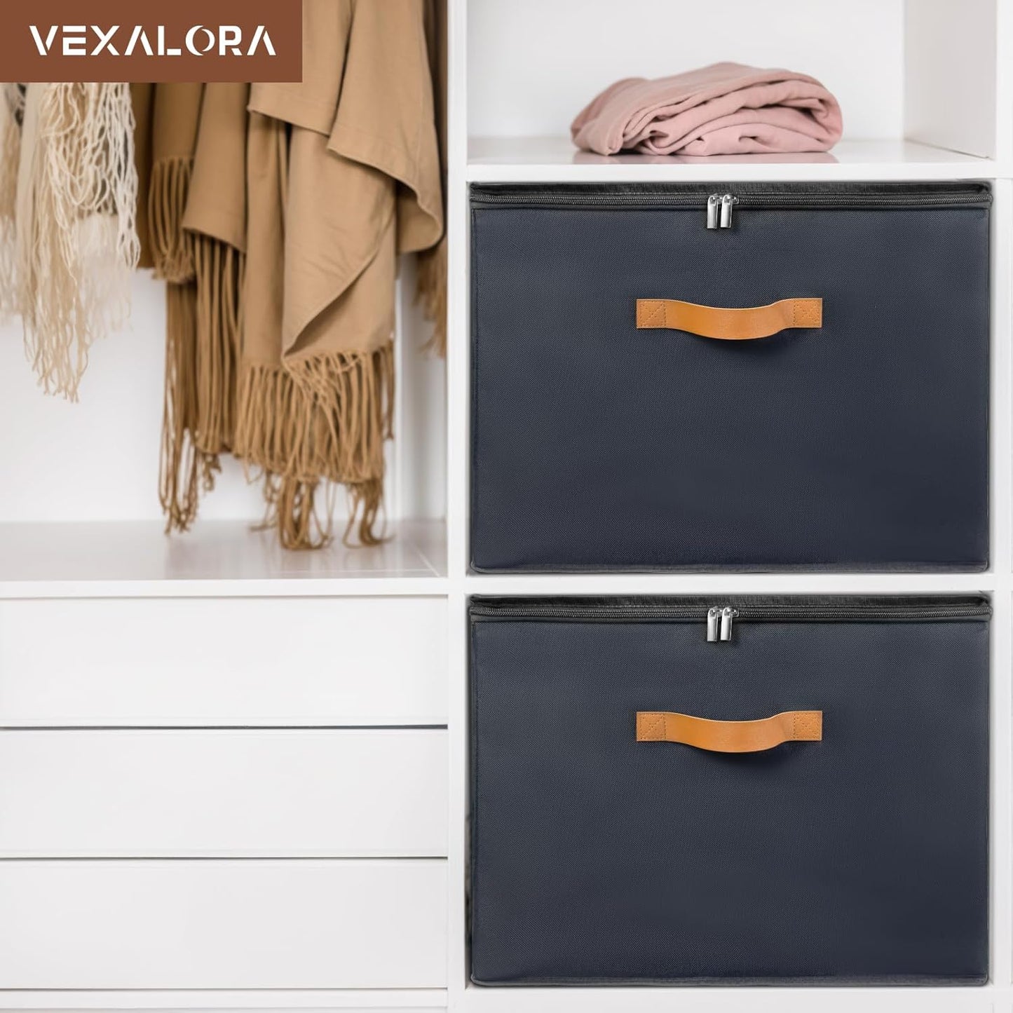 Shoe Organizer for Closet, 3 Pack Shoe Storage Bins with Clear Cover, Adjustable Dividers Fits 24-48 Pairs, Black