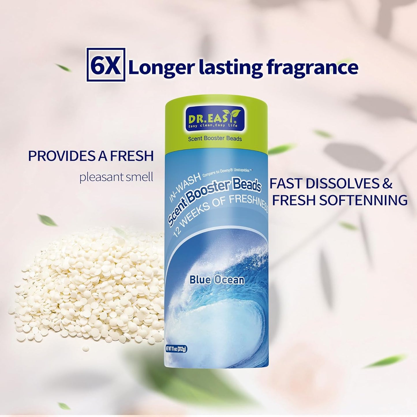 DR.EASY laundry scent boosters,Blue Ocean Scent Boosters for Washer，Bulk Laundry Booster Beads and fabric scent booster，Fresh Scented Clothes fo 12 Weeks