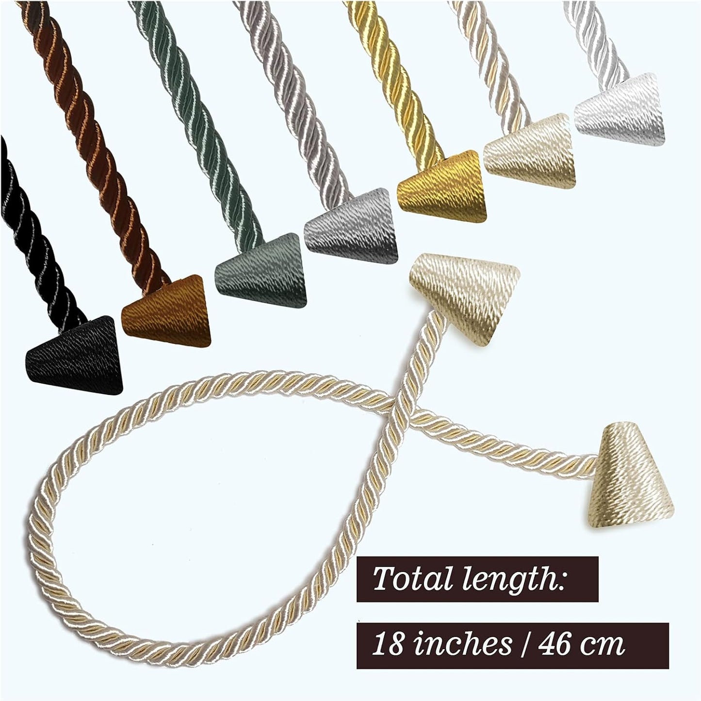 Hion Magnetic Curtain Tiebacks Beige 2pcs, Curtain Tiebacks Buckles Holdbacks Holders Hooks Clip for Home Bedroom Office Decorative Curtain