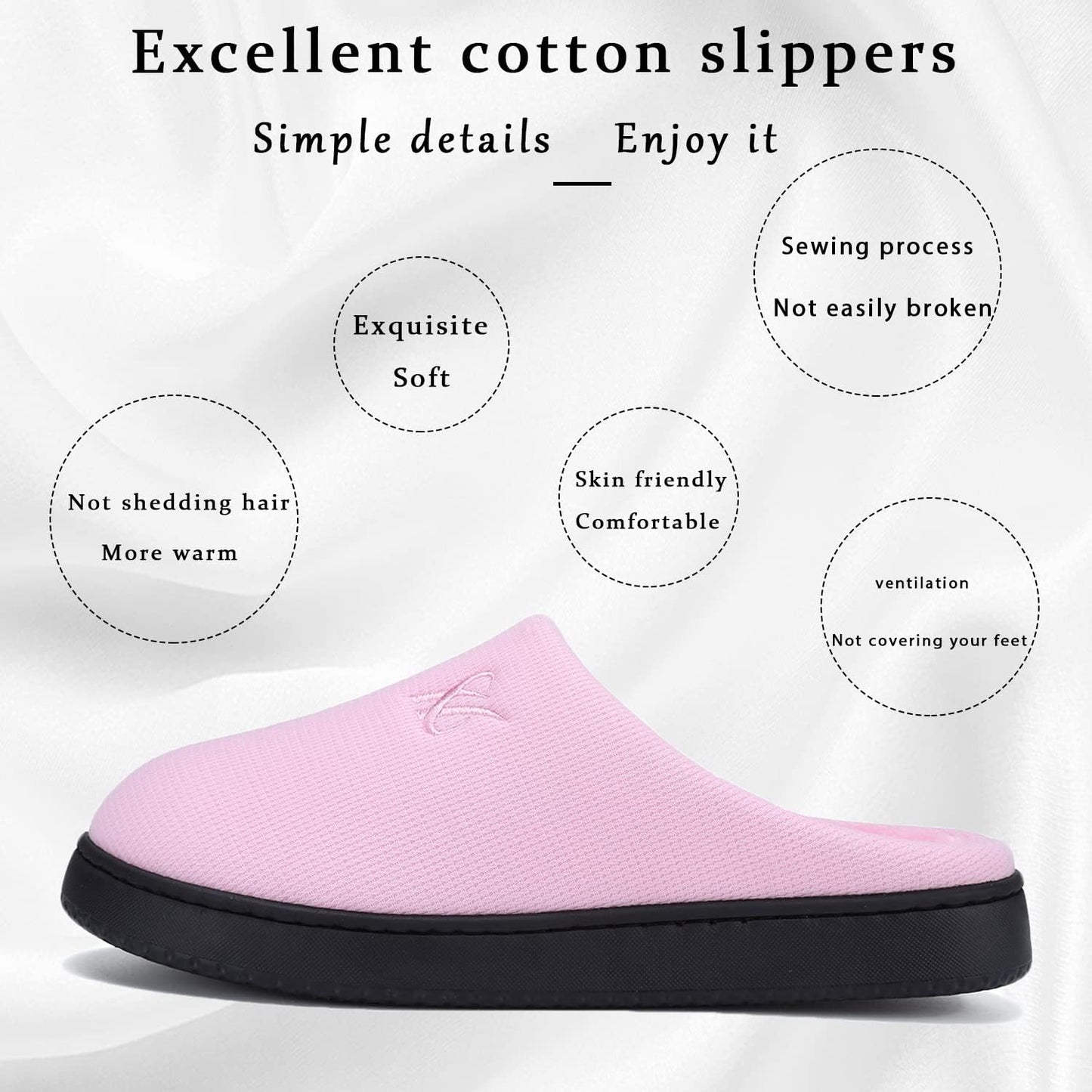 Memory Foam Slippers for Women's and Men's Casual House Shoes
