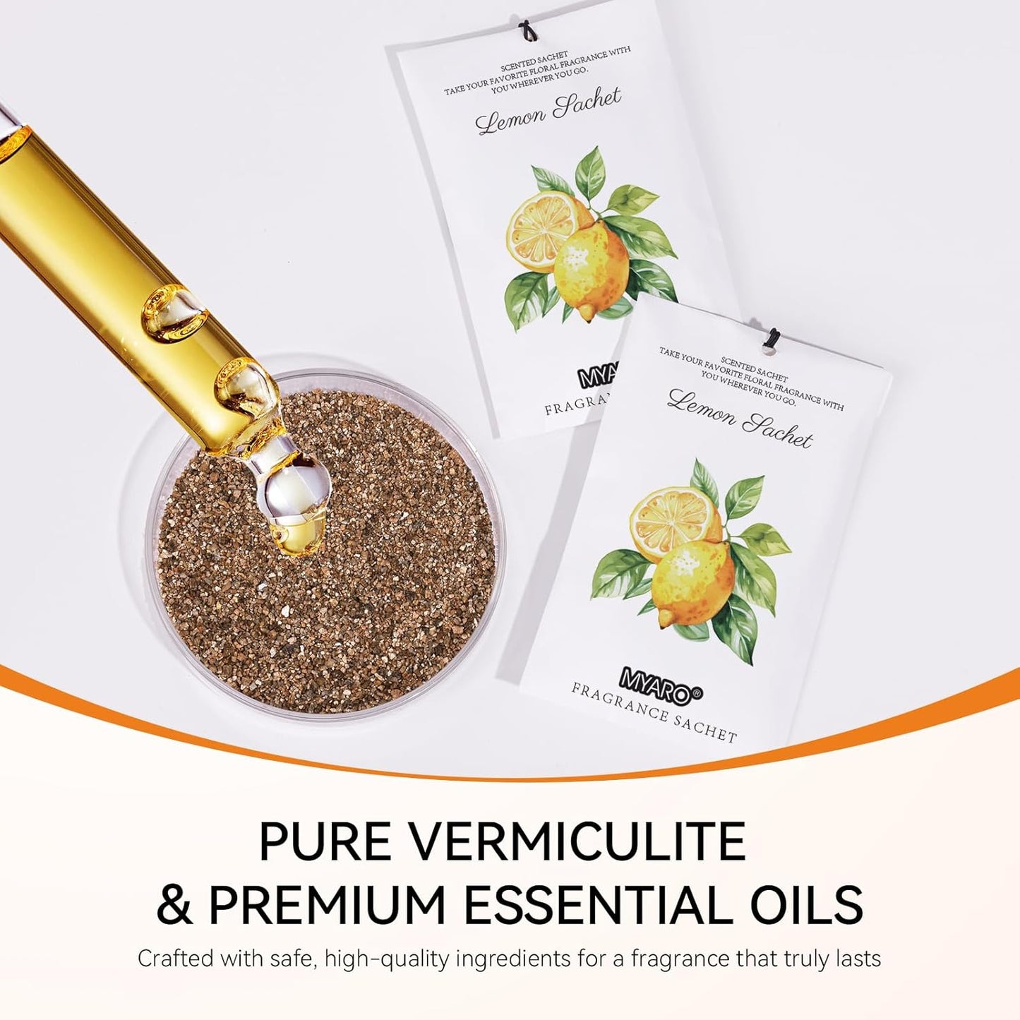 MYARO 12 Packs Lemon Scented Sachets for Drawer and Closet, Long-Lasting Closet Sachet Bags Drawer deodorizers Fresh Scents, Home Fragrance for Lover