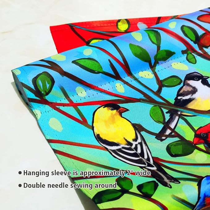 Tree Birds Garden Flags 12x18 Inch Double Sided Yard Flags for Outside Decoration
