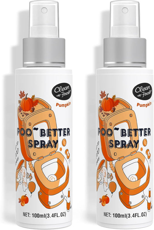 Clean-n-Fresh Toilet Spray 6.8 Fl.Oz, Pumpkin, Bathroom Air Fresheners Spray, Eliminates Bathroom Toilet Odor, for Home or Work, Pumpkin, Cinnamon & Vanilla Scent