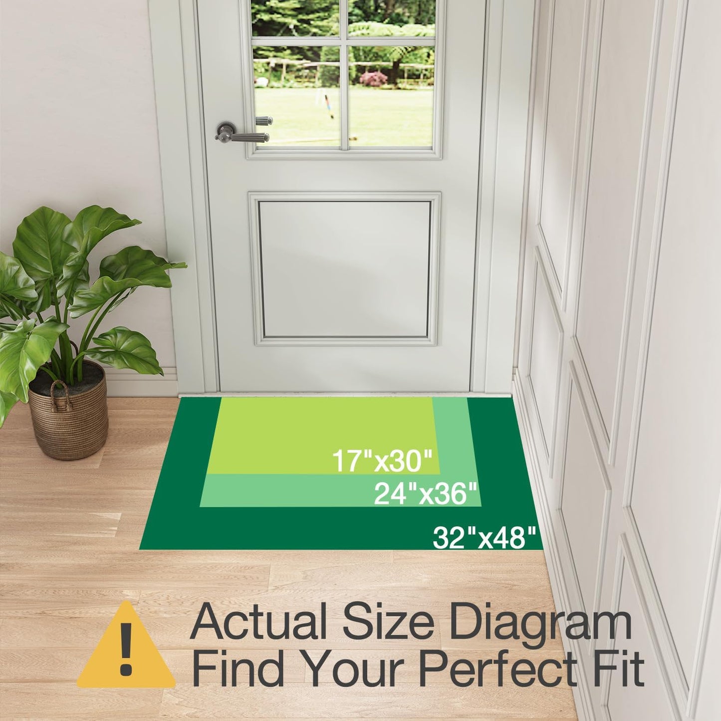 LUMI Indoor Door Mat 32"x48", Ultra Thin Low Profile Non-Slip Doormat for Home Entrance, Absorbent & Stain-Resistant Welcome Mats, Washable Entryway Mat for Front Door, Patio, Porch, Grey