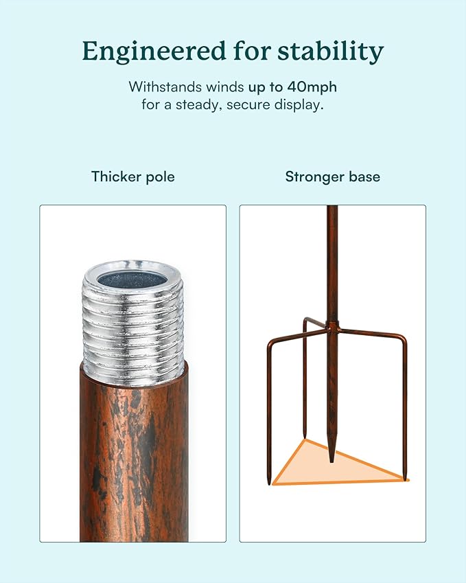 Yard Garden Wind Spinners Outdoor- Extra Large Kinetic Metal Wind Sculptures & Spinners, Yard Garden Decoration for Outdoor (26" W x 86" H)