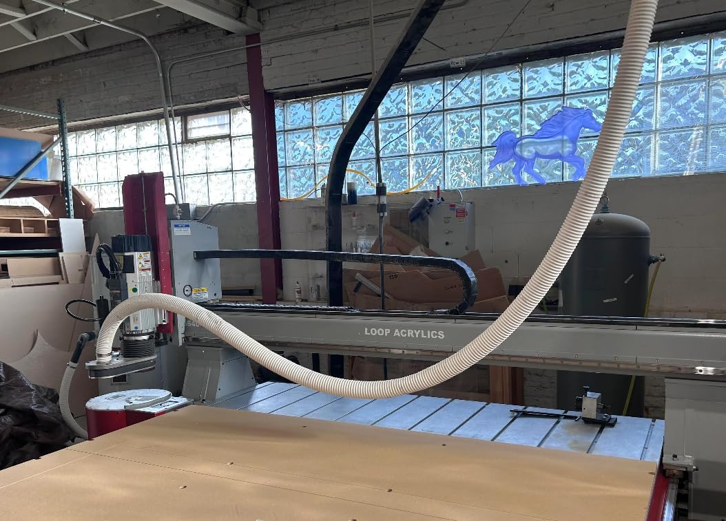 Dust Collection Hose 2 in × 10 ft Heavy Duty Clear Flexible PVC Reinforced Thicken Helix Suction Discharge Corrugated Pipe Hose for Fume Dust Collector Fitting Wood Chip Saw