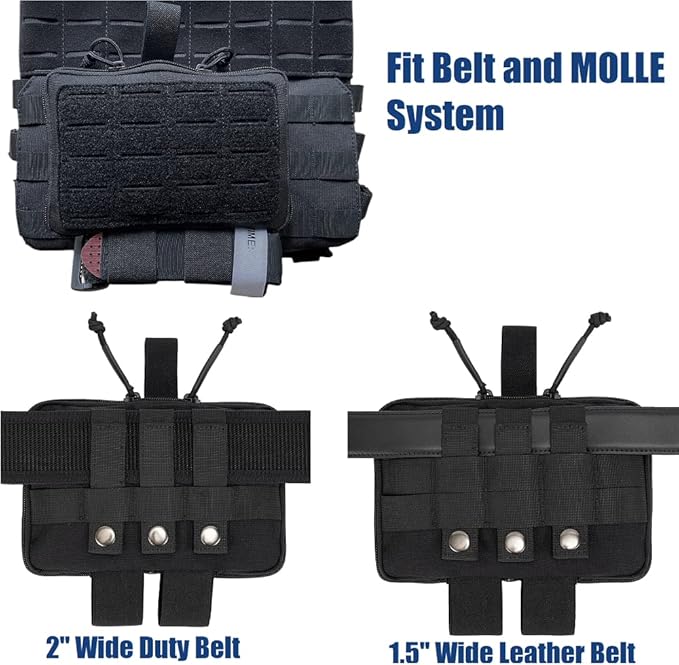 Medical Pouch for Tactical/Duty Belt MOLLE Vest/Pack EMT First Aid Pouch IFAK Utility Pouch Trauma Kit Organizer w/Tourniquet Holder