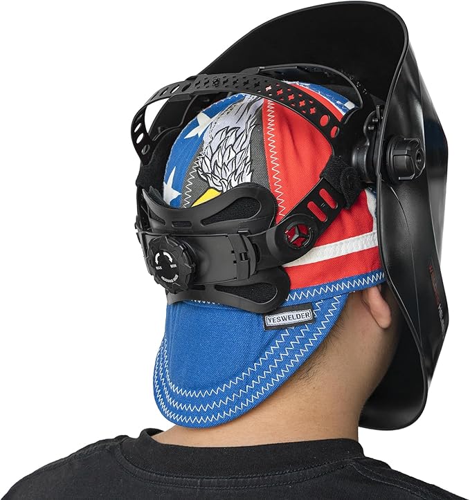 YESWELDER Welding Cap, Eagle Style 7-5/8", Heat-Resistant Reversible Protective Welders Cap