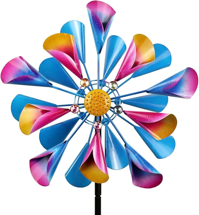 Wind Spinner Outdoor Hangable Wind Spinners 360 Degrees Metal Colorful Wind Spinner for Yard and Garden