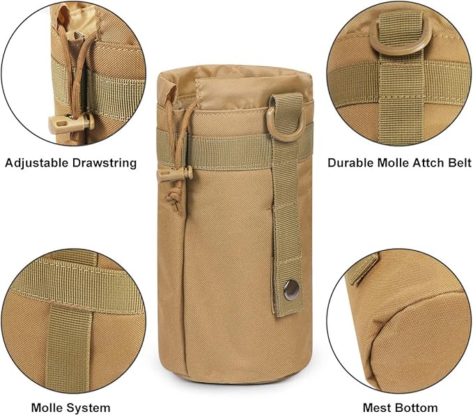 Gogoku 3 Pack Molle Pouch Combo Water Bottle Pouch Holder Tactical Molle Pouches Compact Utility Waist Bag Pack