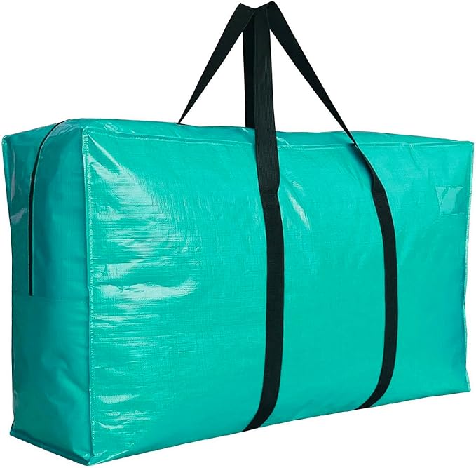 75 Gallon Extra Large Storage Bags, Jumbo Storage Bags, Foldable Big Turquoise Waterproof Storage, 50x23x15inch - 1PACK