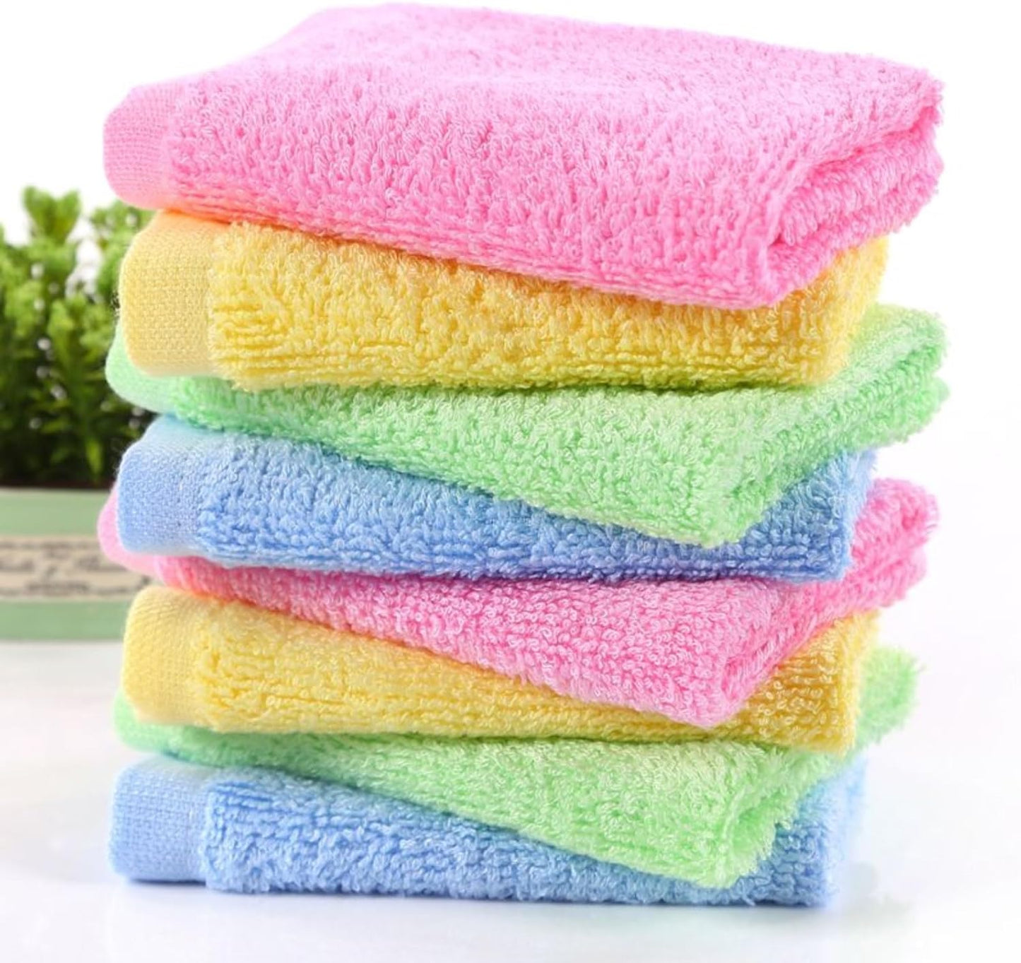 Bamboo Microfiber Cleaning Cloth-8Pcs Kitchen Wash Cloths,Wood Fiber Window Glass Rags,Micro Fiber Cloth for Cleaning Suitable for Dishes,Car Towel Rag Made From Baby Washcloths Material (multicolour)